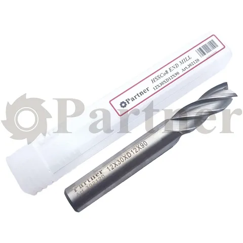 Partner Фреза концевая HSS-E, 12X30XD12X90мм, Z4 (Серия 302) - изображение 2 | Partner - заточные станки
