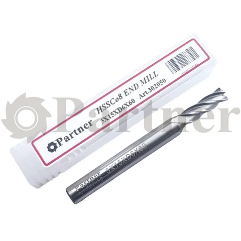 Partner Фреза концевая HSS-E, 5X15XD6X60мм, Z4 (Серия 302) - изображение 2 | Partner - заточные станки