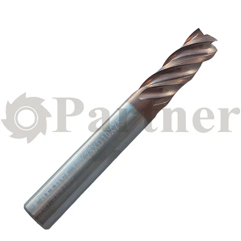 Partner Фреза концевая, тв. сплав., TiAISIN, 38/41гр, d=10мм, Z4 (серия 303) - изображение 1 | Partner - заточные станки
