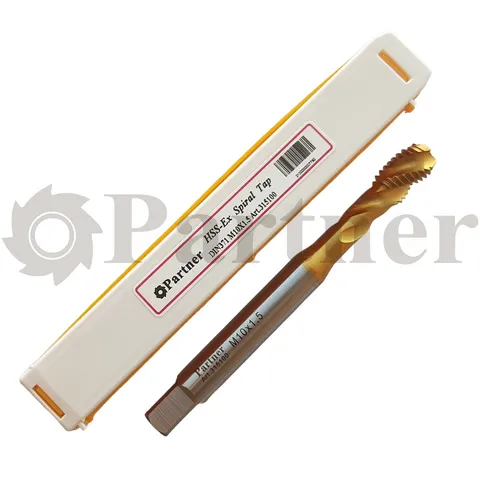 Метчик M10х1.25 Partner машинный HSSE, DIN371, TiN, для гл. отв., (Серия 315) - изображение 2 | Partner - заточные станки