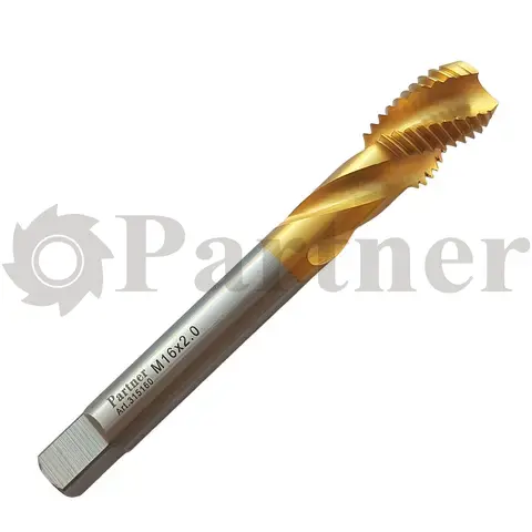 Метчик M20х1.0 Partner машинный HSSE, DIN376, TiN, для гл. отв., (Серия 315) - изображение 1 | Partner - заточные станки