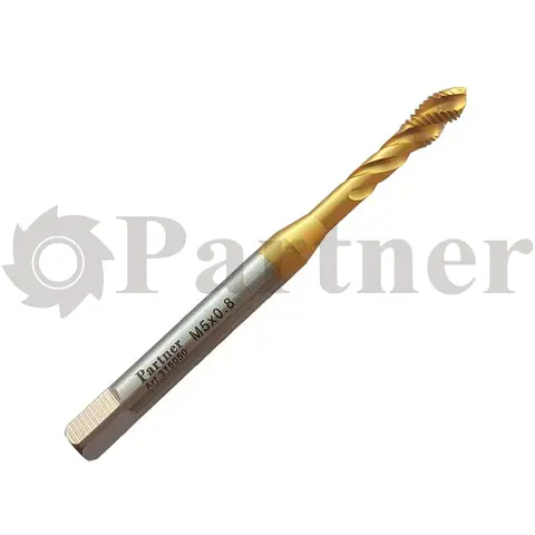 Метчик M6х0.5 Partner машинный HSSE, DIN371, TiN, для гл. отв., (Серия 315) - изображение 1 | Partner - заточные станки