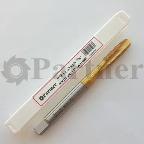 Метчик M8х1.25 Partner машинный HSSE, DIN371, для скв. отв., (Серия 316) - изображение 2 | Partner - заточные станки