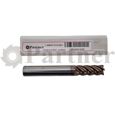 Partner Фреза концевая, VHM-TiAlSIN, 10X25XD10X75мм 45гр. Z6 (Серия 306) - изображение 7 | Partner - заточные станки